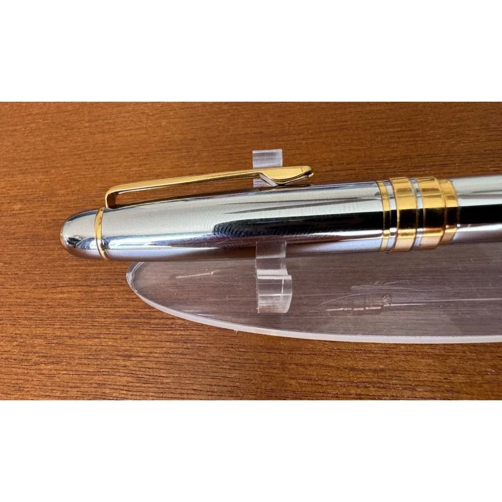 Vintage Sheaffer Prelude Chrome and Gold Trim Ballpoint Pen Twist Retract